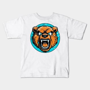 Angry Bear Cartoon Kids T-Shirt